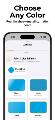 CarStomize App Store screenshot showing the app interface